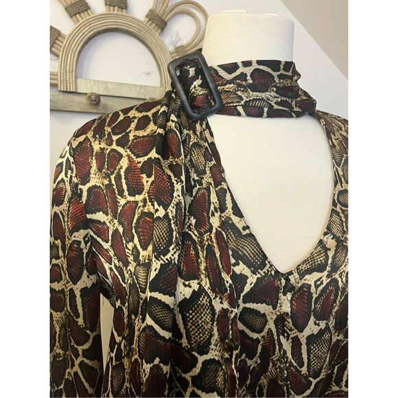 Zara Satiny Animal Print Midi Skirt Set  S/M - Picture 4 of 10